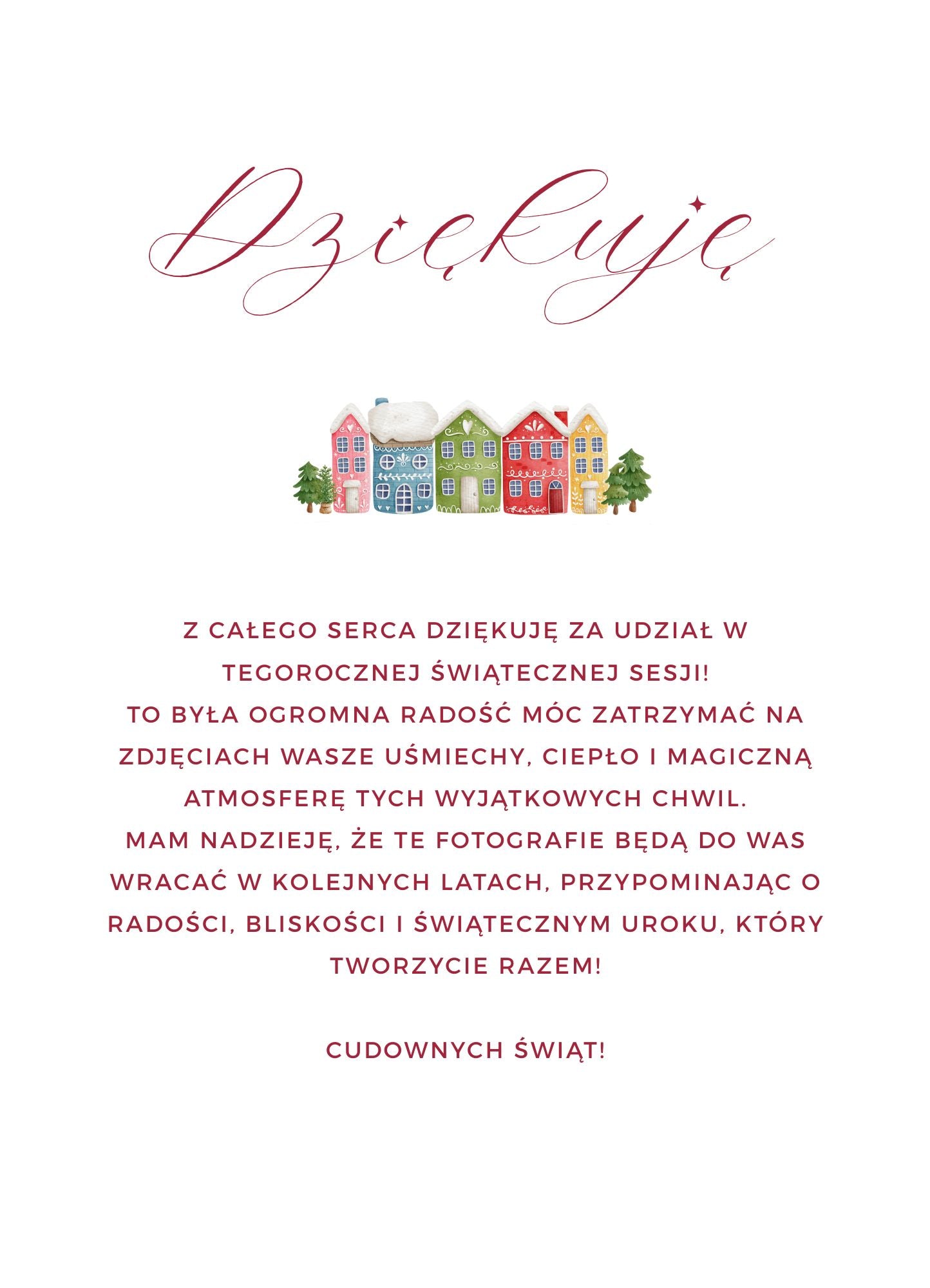 Podziękowanie świąteczne 13x18cm