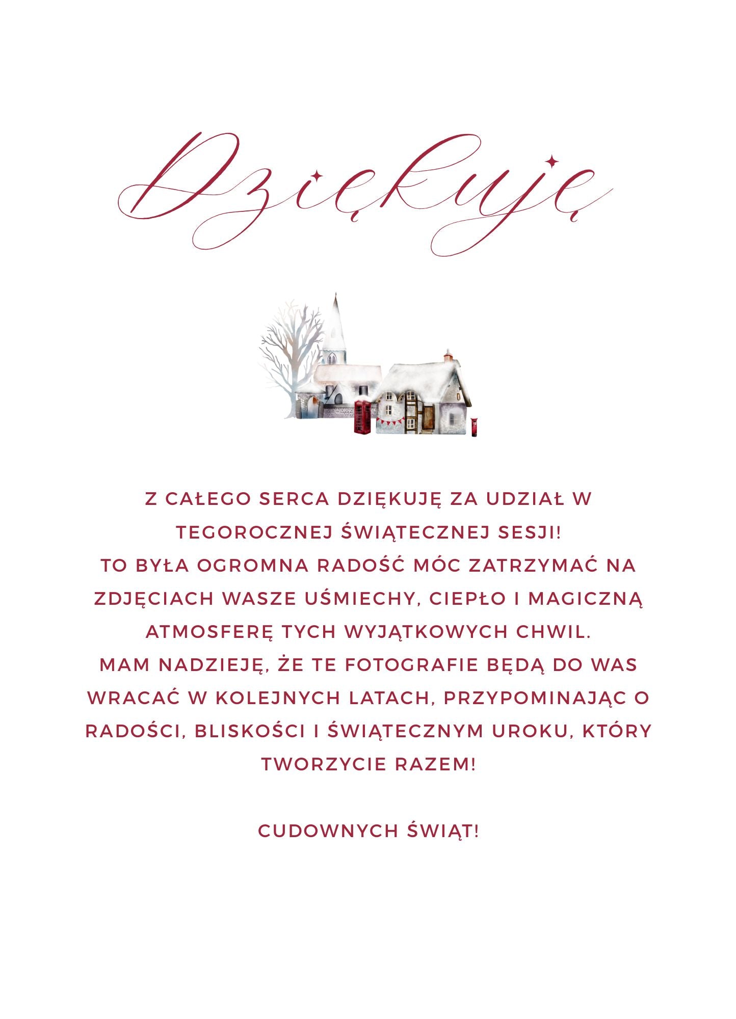 Podziękowanie świąteczne 13x18cm